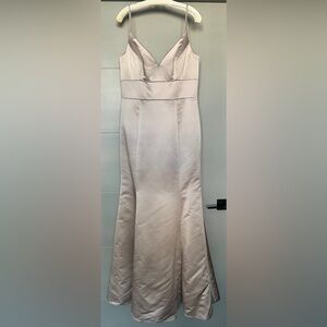 Hayley Paige Occasions Sandstone Silk Mermaid Dress ~ Size 12 ~ NWT